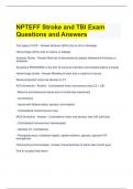 NPTEFF Stroke and TBI Exam Questions and Answers 