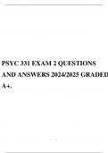 PSYC 331 EXAM 2 QUESTIONS AND ANSWERS 2024/2025 GRADED A+.