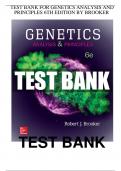 Test Bank for Genetics Analysis and Principles 6th Edition Brooker Updated 2024