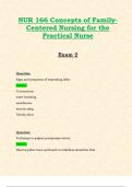 NUR166 / NUR 166 Exam 2 (Latest 2024 / 2025): Concepts of Family-Centered Nursing for the Practical Nurse Exam | Questions and Verified Answers | Grade A - Hondros