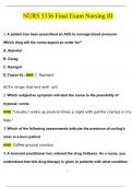 NURS 5336 Final Exam Nursing III Questions and Answers (2024 / 2025) (Verified Answers)