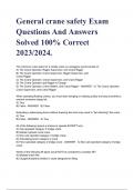 General crane safety Exam Questions And Answers Solved 100% Correct 2023/2024.