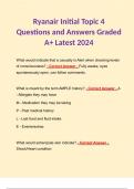 Ryanair Initial Topic 4 Questions and Answers Graded A+ Latest 2024