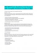 266 HESI Exam Questions And Answers with Complete Solutions Graded A 2024 