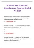 RCFE Test Practice Exam | Questions and Answers Graded A+ 2024