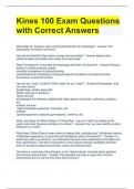 Kines 100 Exam Questions with Correct Answers 
