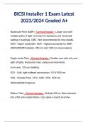 BICSI Installer 1 Exam Latest 2023/2024 Graded A+