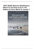 TEST BANK Behavior Modification: What It Is and How to Do It 11th Edition by Garry Martin & Joseph J All Chapters||Complete Guide A+