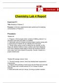 CHEM 104 LAB 4 Report Molarity of Vitamin C Complete 2024 / 2025 | 100% Verified