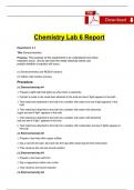 CHEM 104 LAB 6 Report Electrochemistry Complete 2024 / 2025 | 100% Verified