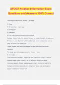 AFOQT Aviation Information Exam Questions and Answers 100% Correct
