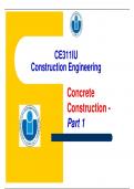 CE311IU Construction Engineering Concrete Construction - Part 1