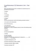 Exam(Elaborations) UNE Biochemistry Unit 4 – Final 2024