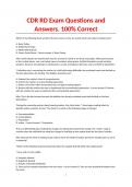 CDR RD Exam Questions and Answers. 100% Correct