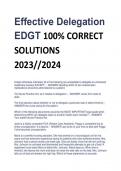 Effective Delegation EDGT 100% CORRECT  SOLUTIONS  2023//2024