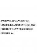 AWHONN ADVANCED FHM COURSE EXAM QUESTIONS AND CORRECT ANSWERS 2024/2025 GRADED A+.