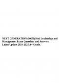 NEXT GENERATION (NGN) Hesi Leadership and Management Exam Questions and Answers Latest Update 2024-2025 A+ Grade.