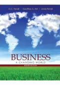 Instructor Manual For Business A Changing World 8CE O. C. Ferrell, Geoffrey A. Hirt, Linda Ferrell, Suzanne Chapter(1-14)