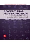 Instructor Solution Manual For Advertising and Promotion An Integrated Marketing Communications Perspective 13e George Belch and Michael Belch Chapter(1-22)