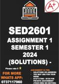 SED2601 Assignment 1 Semester 1 2024 (Solutions)