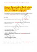Oregon Construction Contractors CCB Test Question and Answers 2023, Exams of Geography
