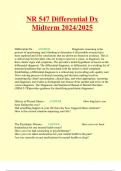 NR 547 Differential Dx Midterm 2024/2025