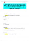 ABO ACTUAL EXAM | QUESTIONS & 100% CORRECT ANSWERS (VERIFIED) |  LATEST UPDATE | GRADED A+ |  ALREADY GRADED