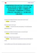 CERTIFIED FINANCIAL COUNSELOR  EXAM STUDY GUIDE 2 EXAM | 360  QUESTIONS & 100% CORRECT  ANSWERS (VERIFIED) | LATEST  UPDATE | GRADED A+ | ALREADY  GRADED