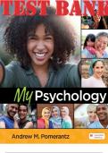 TEST BANK For My Psychology 3rd Edition By Andrew Pomerantz