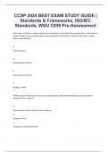 CCSP 2024 BEST EXAM STUDY GUIDE | Standards & Frameworks, ISO/IEC Standards, WGU C838 Pre-Assessment