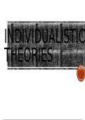 Individualistic Theories 