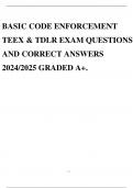 BASIC CODE ENFORCEMENT TEEX & TDLR EXAM QUESTIONS AND CORRECT ANSWERS 2024/2025 GRADED A+.