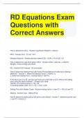 RD Equations Exam Questions with Correct Answers