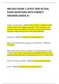 MB ASCP EXAM 1 LATEST 2024 ACTUAL  EXAM QUESTIONS WITH CORRECT ANSWERS GRADE A+ 
