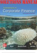 SOLUTIONS MANUAL for Fundamentals of Corporate Finance 13th Edition by Stephen Ross, Randolph Westerfield, Bradford Jordan. 