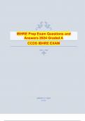 IBHRE Prep Exam Questions and Answers 2024 Graded A