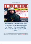 FF2 Final Exam Complete Study Guide IFSTA (This is all of the quiz questions for chapter 1-27.) Containing 1886 Terms with Certified Solutions 2024-2025.