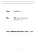 IBM Cloud Professional Architect v6 C1000-172 Dumps