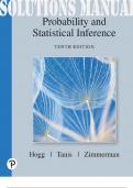 SOLUTIONS MANUAL for Probability and Statistical Inference 10th Edition by Robert Hogg; Elliot Tanis and Dale Zimmerman