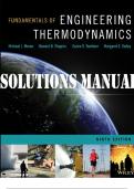SOLUTIONS MANUAL for Fundamentals of Engineering Thermodynamics 9th Edition by Michael Moran; Howard Shapiro; Daisie Boettner; Margaret Bailey. (Complete 14 Chapters -With Detailed Solutions).