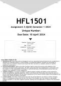 HFL1501 Assignment 2  (ANSWERS) 2023 - DISTINCTION GUARANTEED 