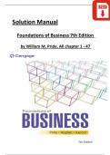 Foundations of Business, 7th Edition Solution Manual by William M. Pride, 2024 All Chapters 1 - 20, Verified Newest Version