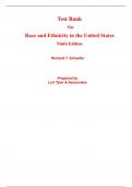 Test Bank for Race and Ethnicity in the United States 9th Edition By Richard Schaefer (All Chapters, 100% Original Verified, A+ Grade)