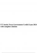 UT Austin Texas Government Credit Exam 2024 with complete solution.
