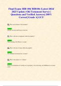 Final Exam: BIB 106/ BIB106 (Latest 2024/ 2025 Update) Old Testament Survey | Questions and Verified Answers| 100% Correct| Grade A| GCU