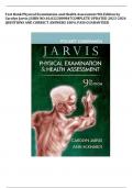 Test Bank Physical Examination and Health Assessment 9th Edition by Carolyn Jarvis ||ISBN NO:10,0323809847COMPLETE UPDATED 2023-2024 QUESTIONS AND CORRECT ANSWERS 100% PASS GUARANTEED