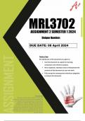 MRL3702 assignment 2 solutions semester 1 2024 (Full solutions)
