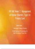 NR 568 Week 7 Management of Bipolar Disorder, Type I in Primary Care