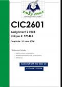 CIC2601 Assignment 2 (QUALITY ANSWERS) 2024 (571465)
