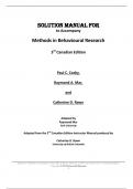 Solution Manual For Methods In Behavioural Research 3rd Canadian Edition By Paul C. Cozby, Raymond A. Mar, Scott Bates